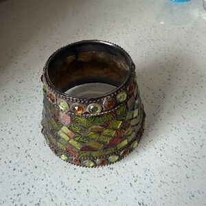 Mosaic Candle Topper/Shade with Gem Accents